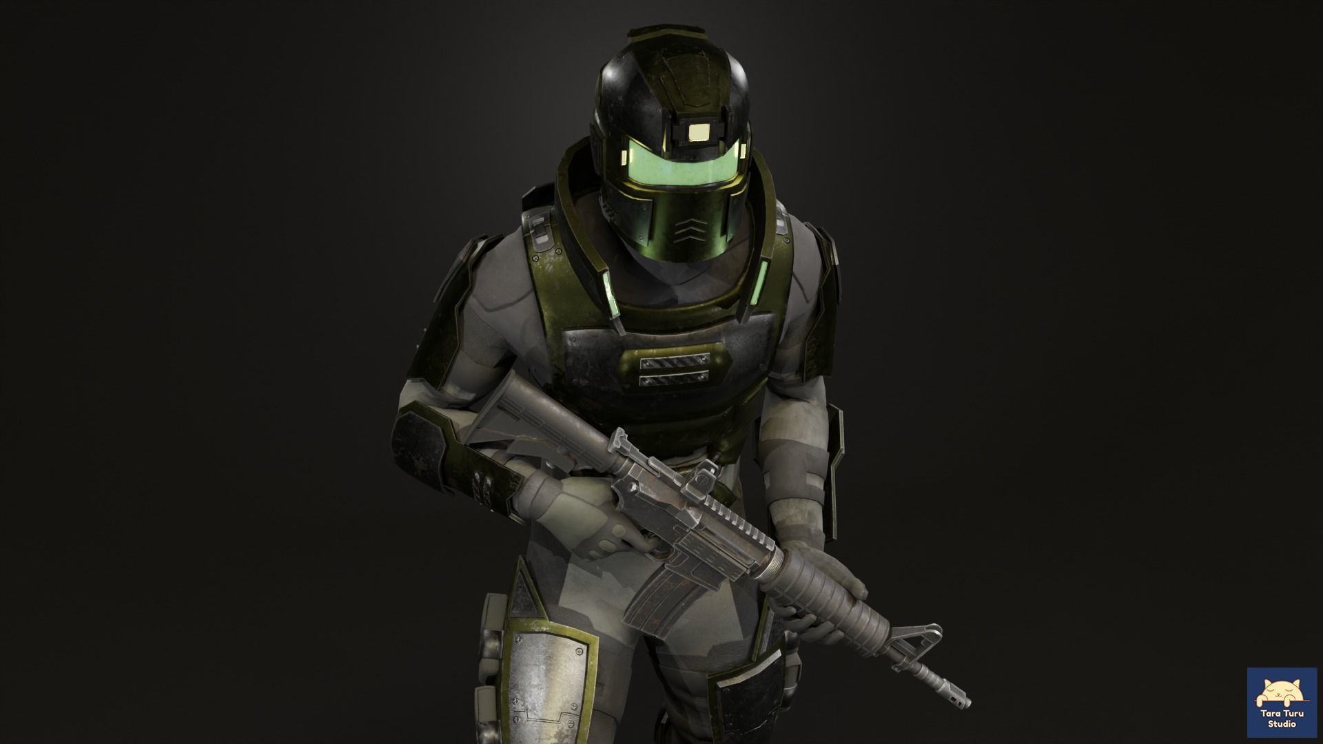 Guardian Soldier - Post Apocalyptic Space and Earth Soldier Low-poly 3D model_2