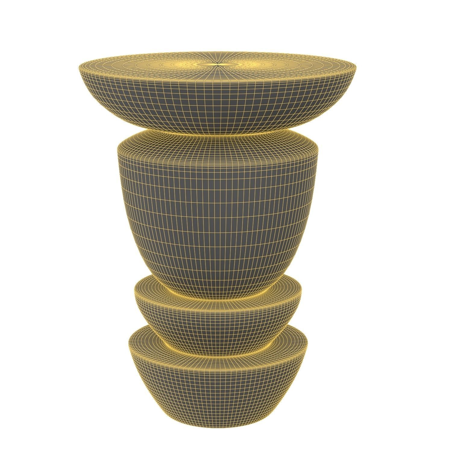 Diego Pedestal Side Table 3D model_5