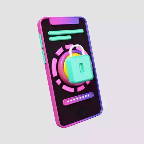  Cyber Protection Phone 3D Illustration