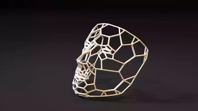 Mask 1 gold ring with geometric design 3D print model
