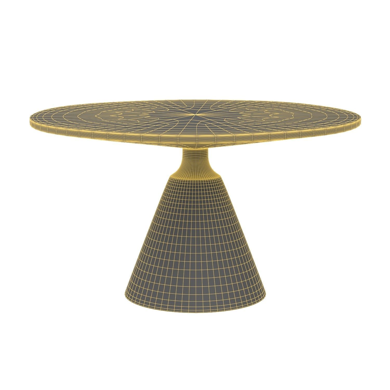 Dark Brown Reclaimed Wood Round Dining Table 3D model_5