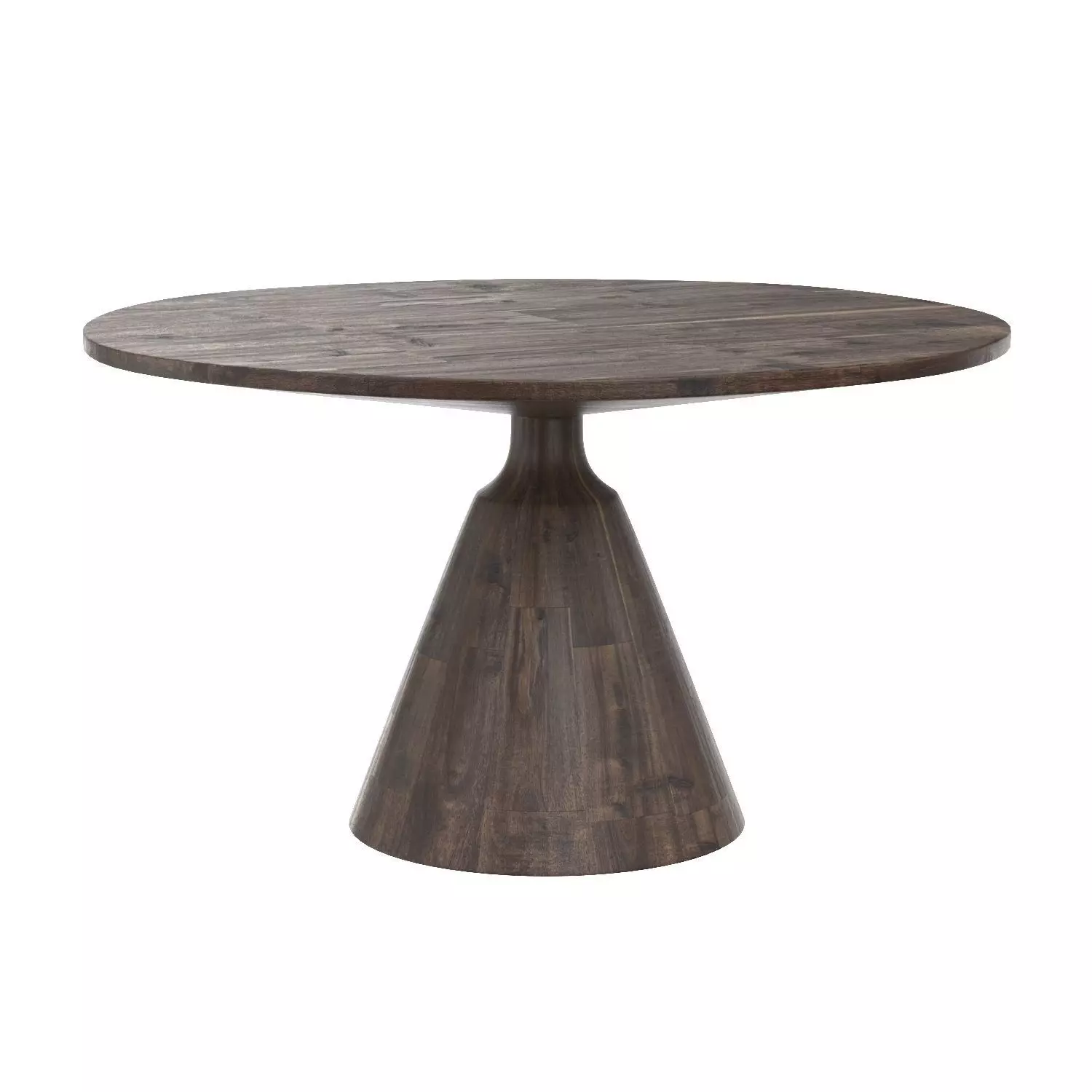 Dark Brown Reclaimed Wood Round Dining Table 3D model_0