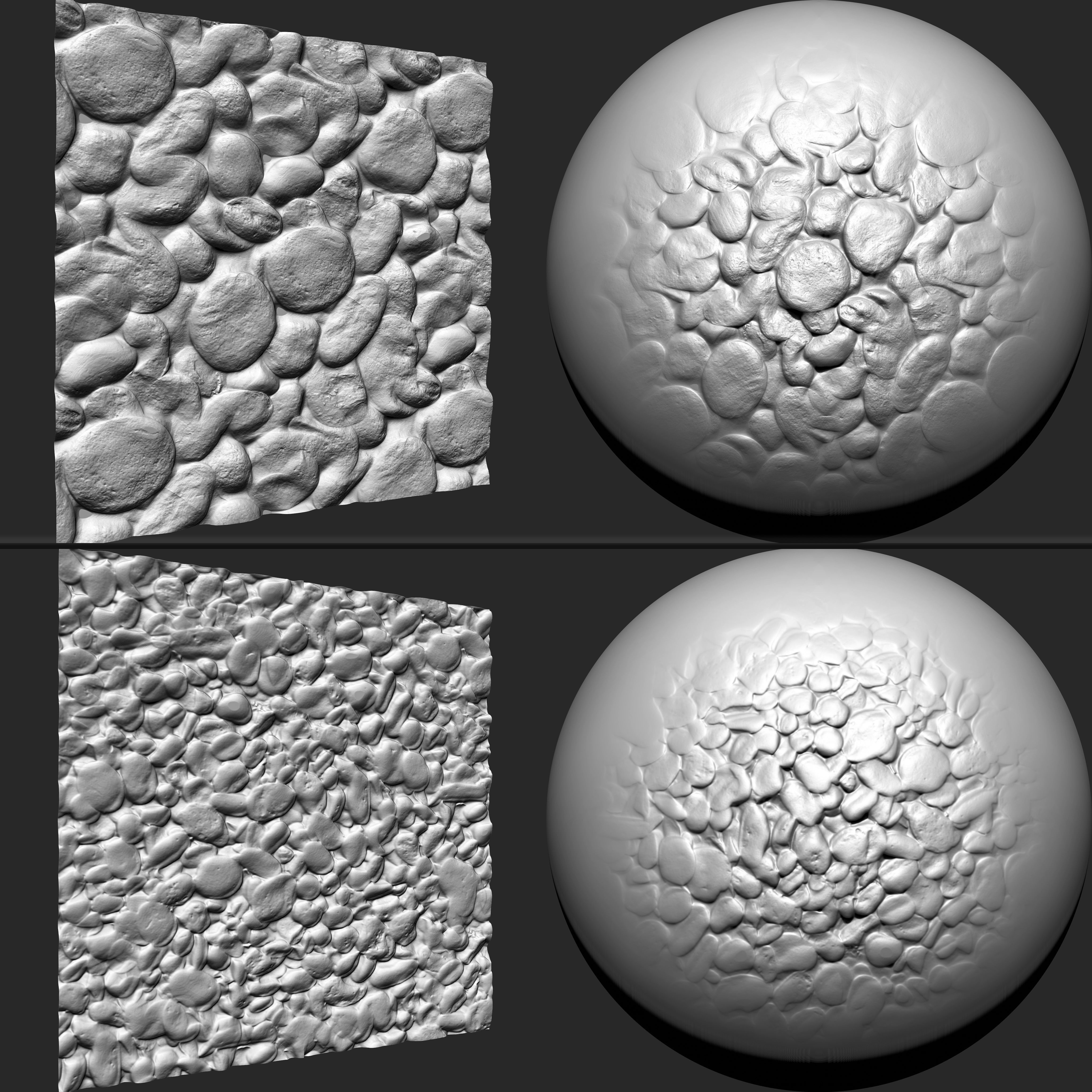Stone Gravels VDM brushes Alpha and Noise Low-poly 3D model_7