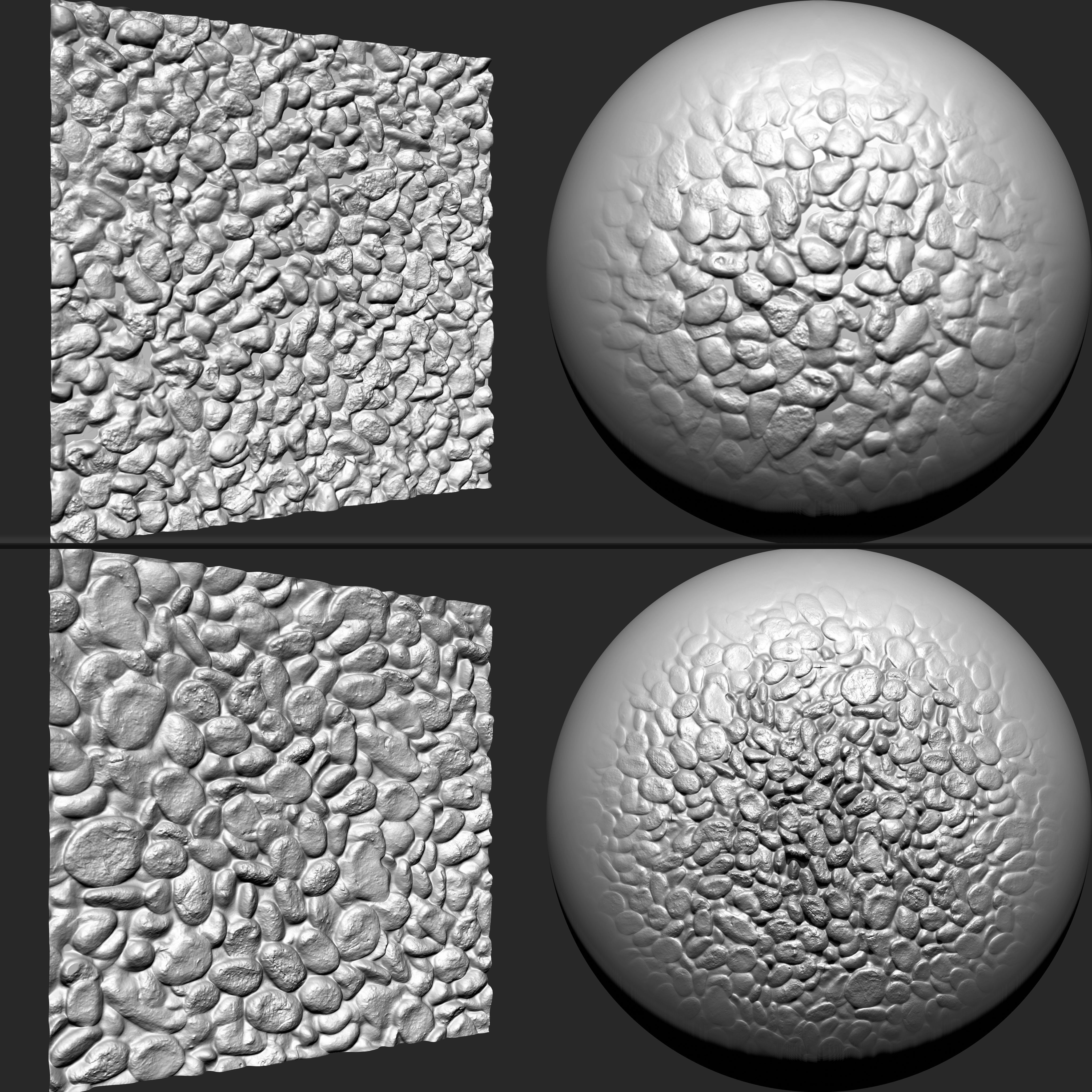 Stone Gravels VDM brushes Alpha and Noise Low-poly 3D model_4