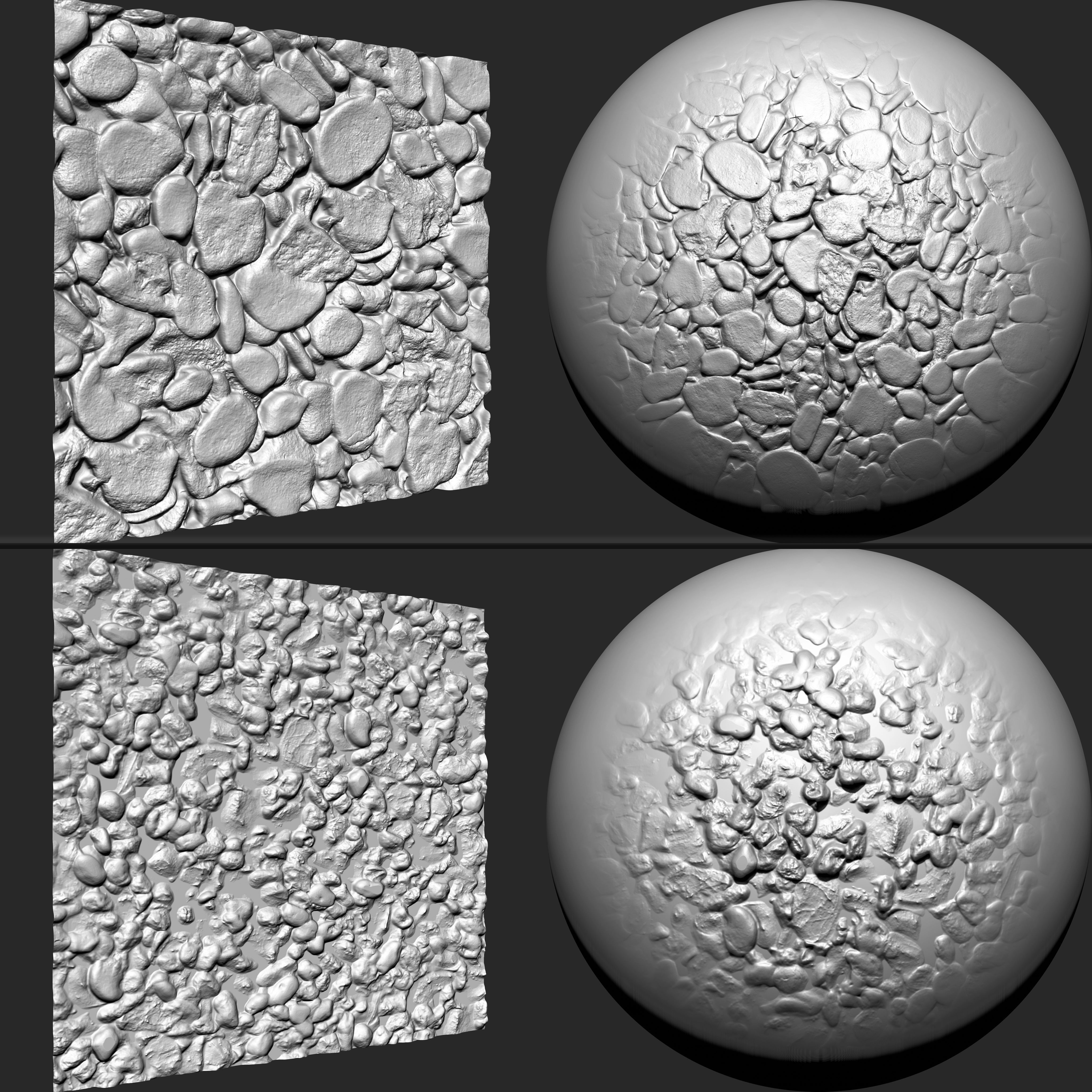 Stone Gravels VDM brushes Alpha and Noise Low-poly 3D model_1