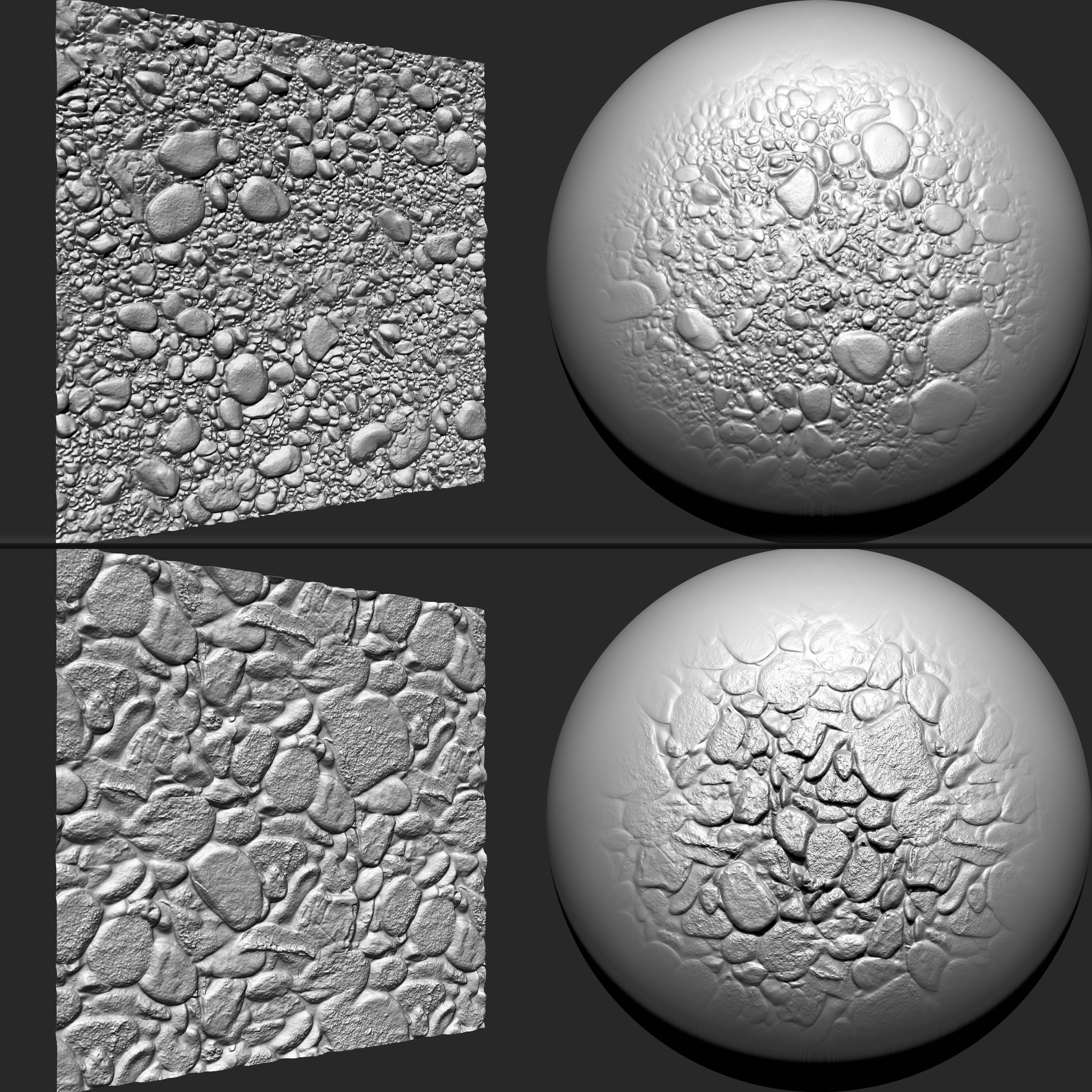 Stone Gravels VDM brushes Alpha and Noise Low-poly 3D model_10