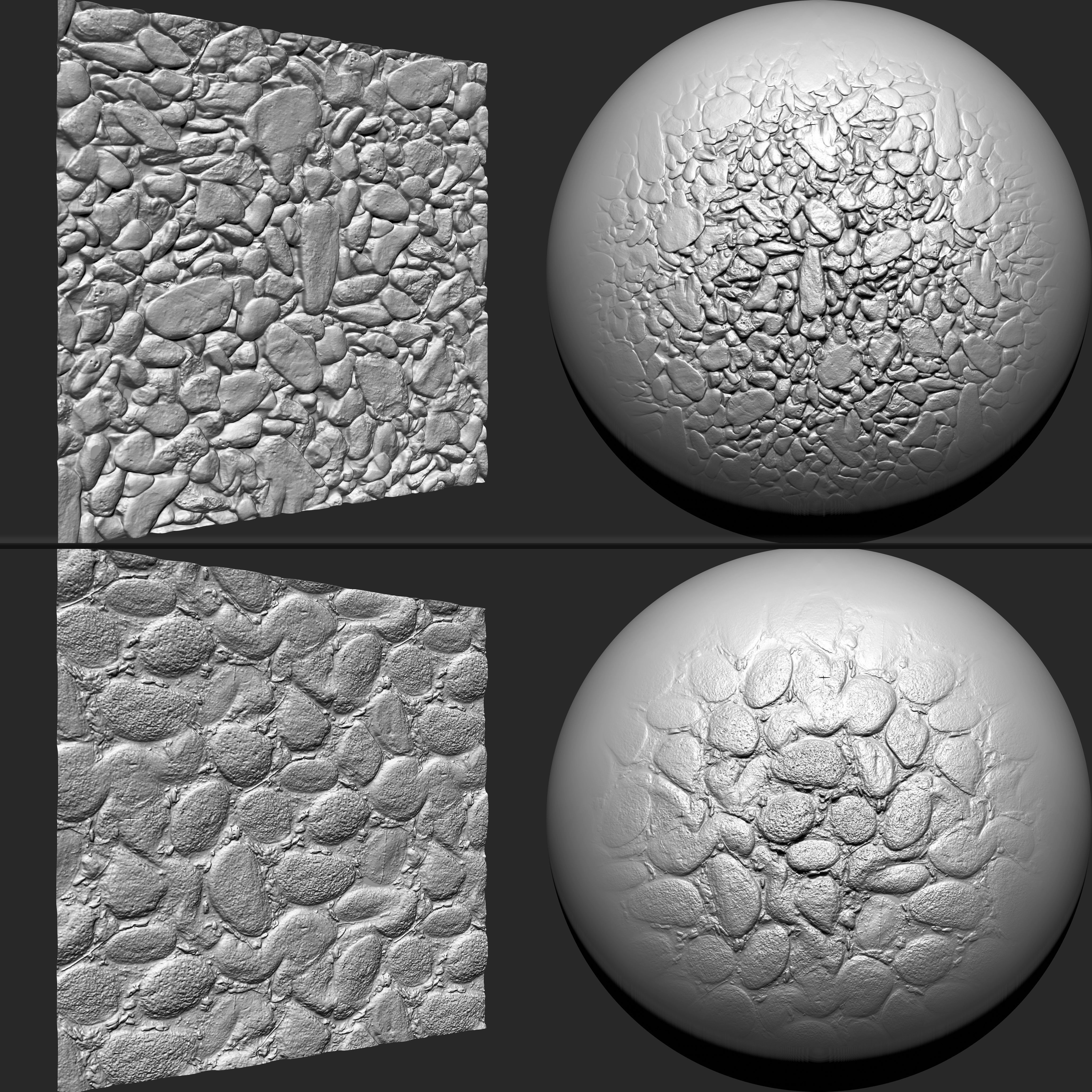 Stone Gravels VDM brushes Alpha and Noise Low-poly 3D model_9