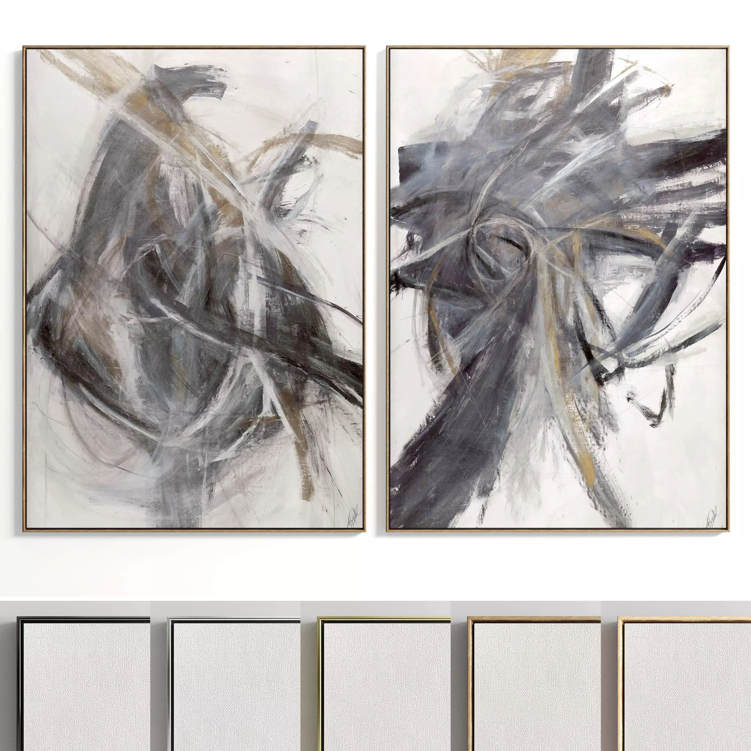 Plaster Two Photo Frame 83 Low-poly 3D model_0