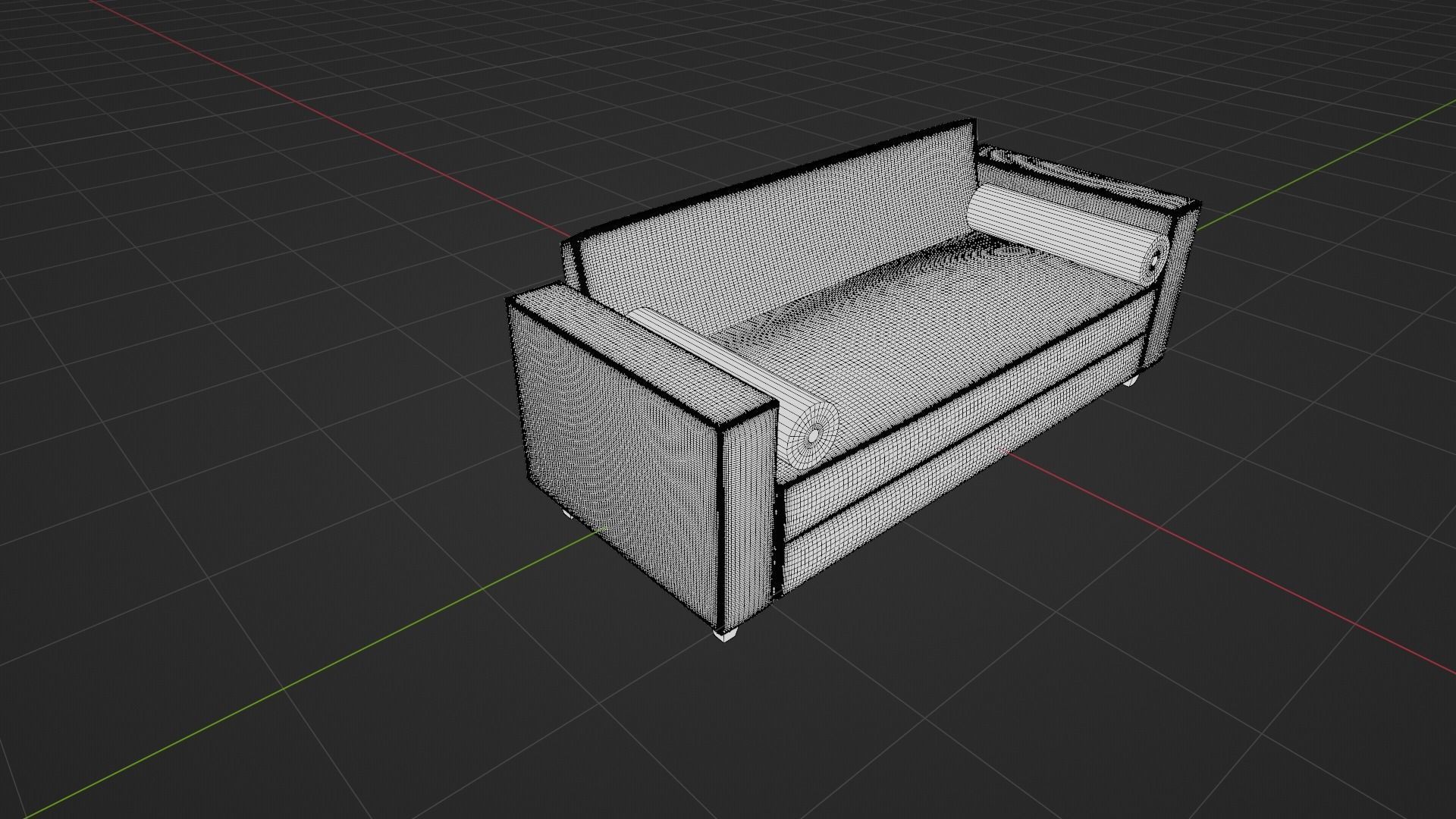 sofa 4 Low-poly 3D model_3