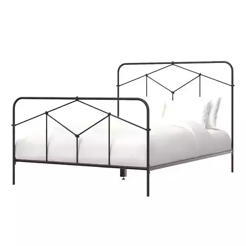 Cora Queen Black Iron Bed