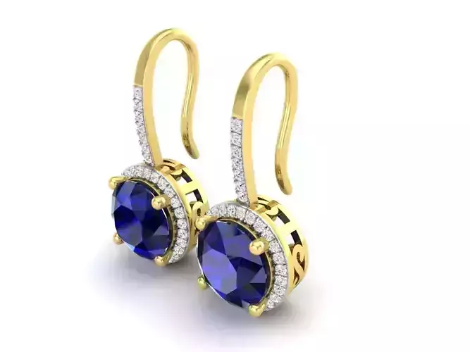 AV 385 Diamond Ladies Dangling-Drop Earrings
