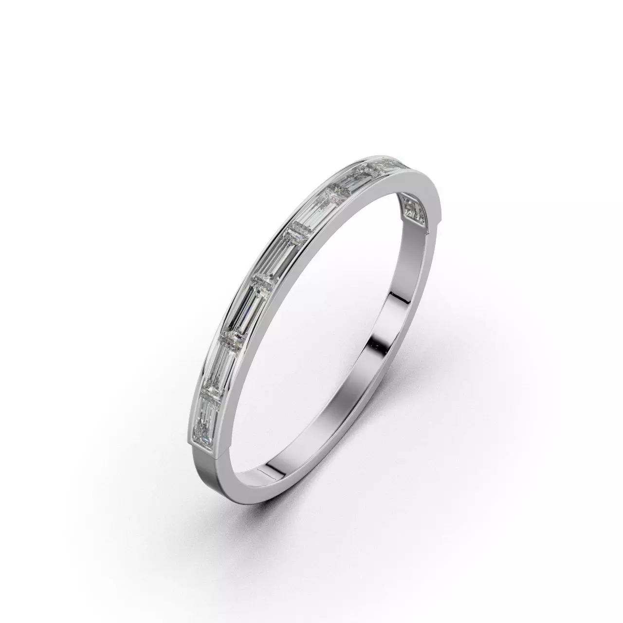 Ring Baguette Half 3D print model_0