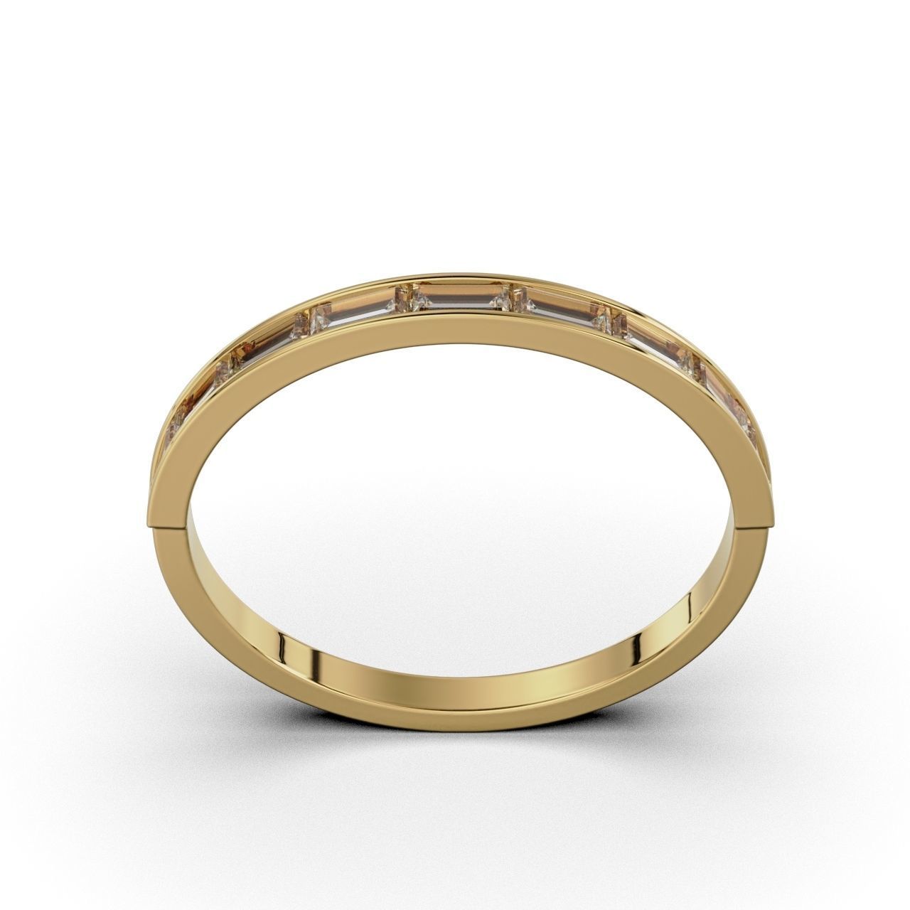 Ring Baguette Half 3D print model_13