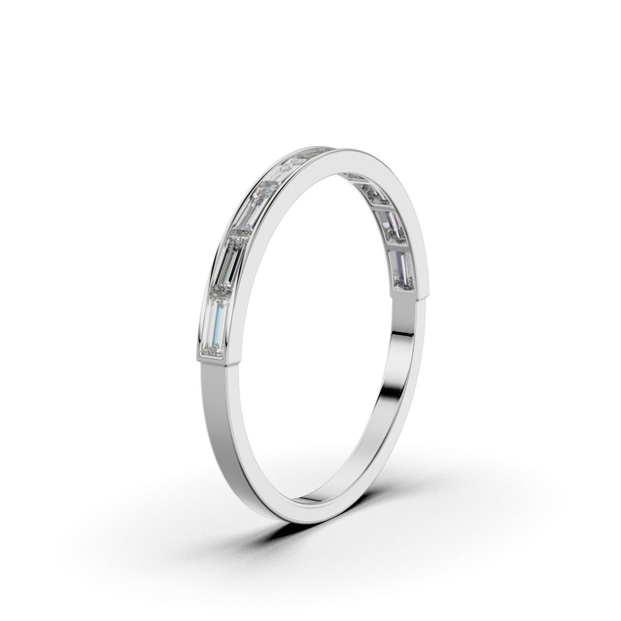 Ring Baguette Half 3D print model_7