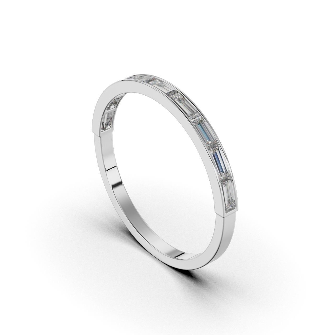 Ring Baguette Half 3D print model_4