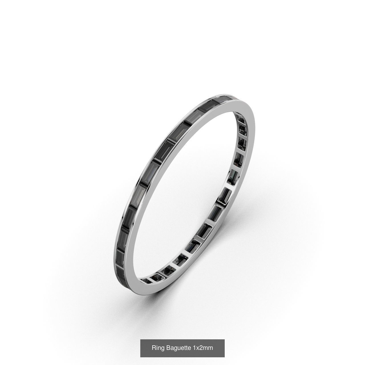 Ring Baguette 3D Model Collection_8