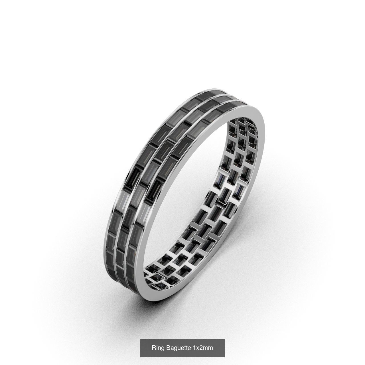 Ring Baguette 3D Model Collection_10