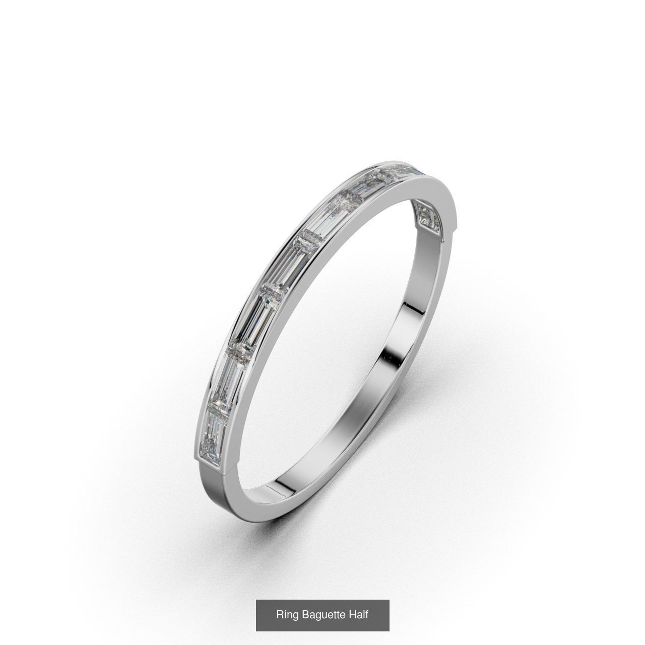 Ring Baguette 3D Model Collection_12