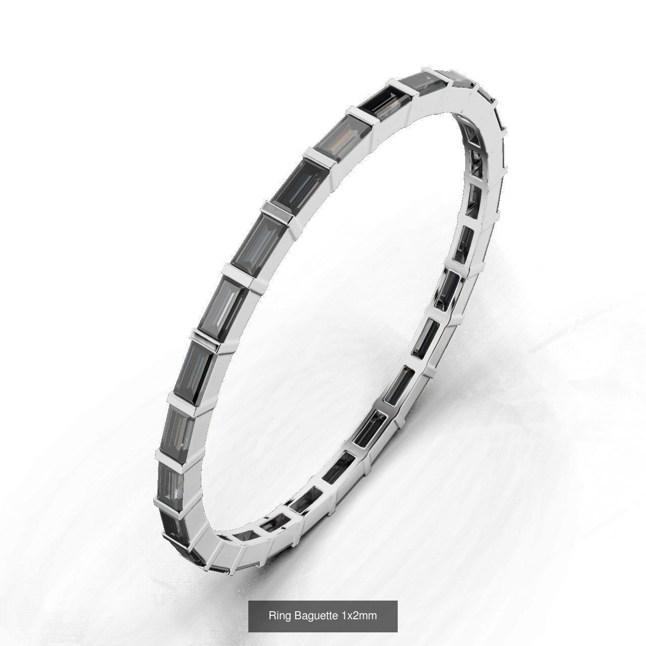 Ring Baguette 3D Model Collection_2