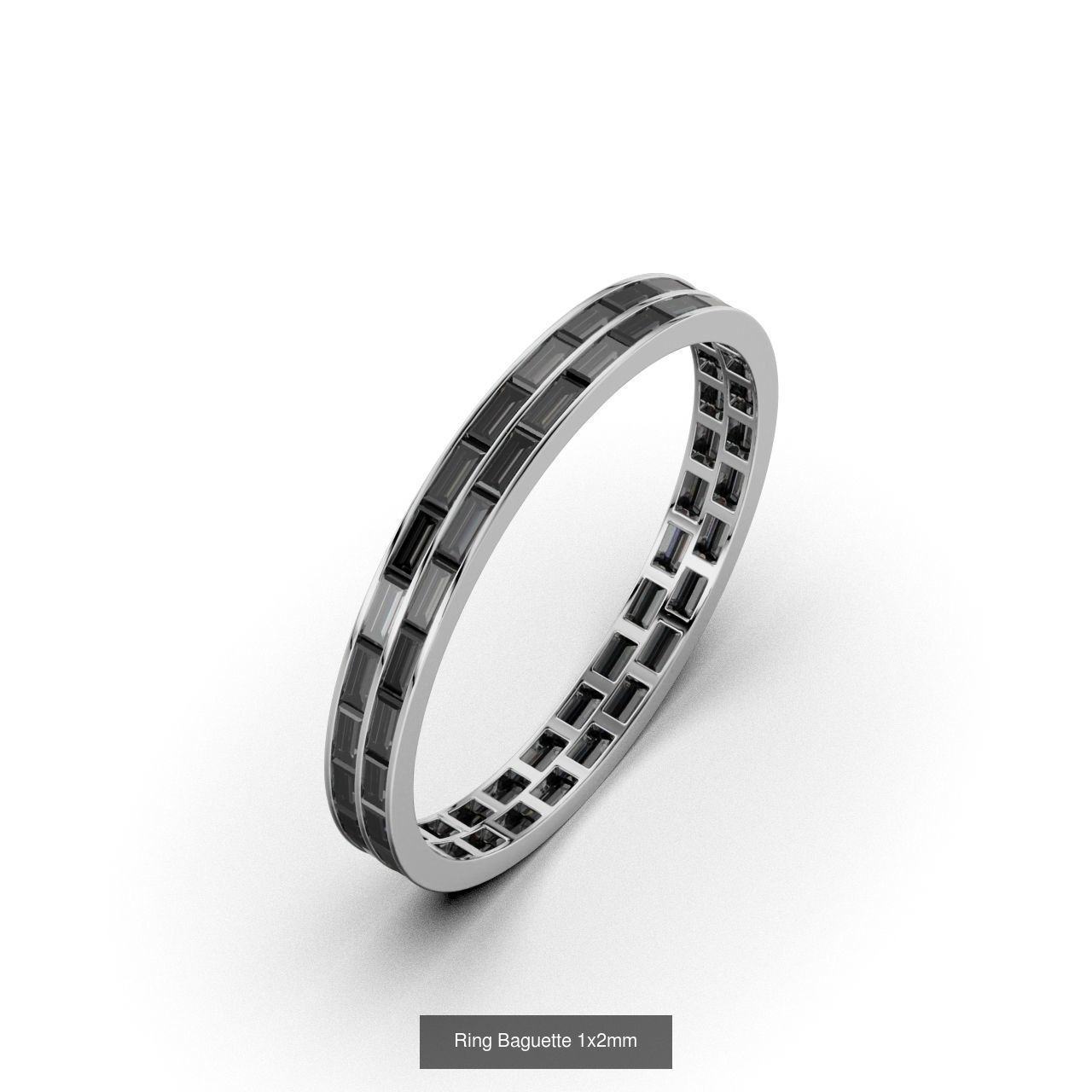 Ring Baguette 3D Model Collection_9