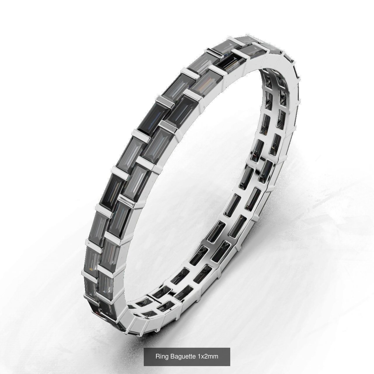 Ring Baguette 3D Model Collection_3