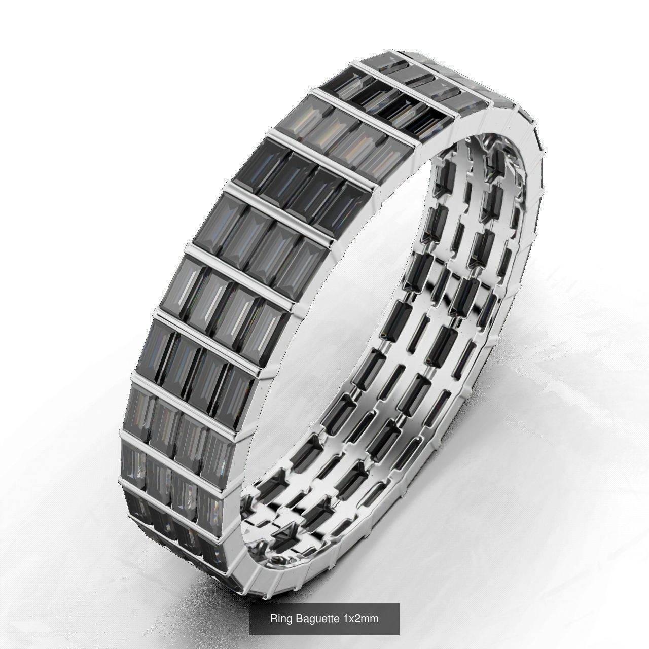 Ring Baguette 3D Model Collection_7