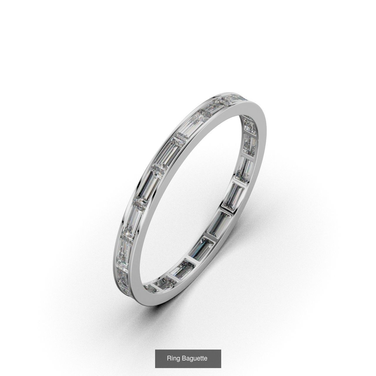 Ring Baguette 3D Model Collection_11