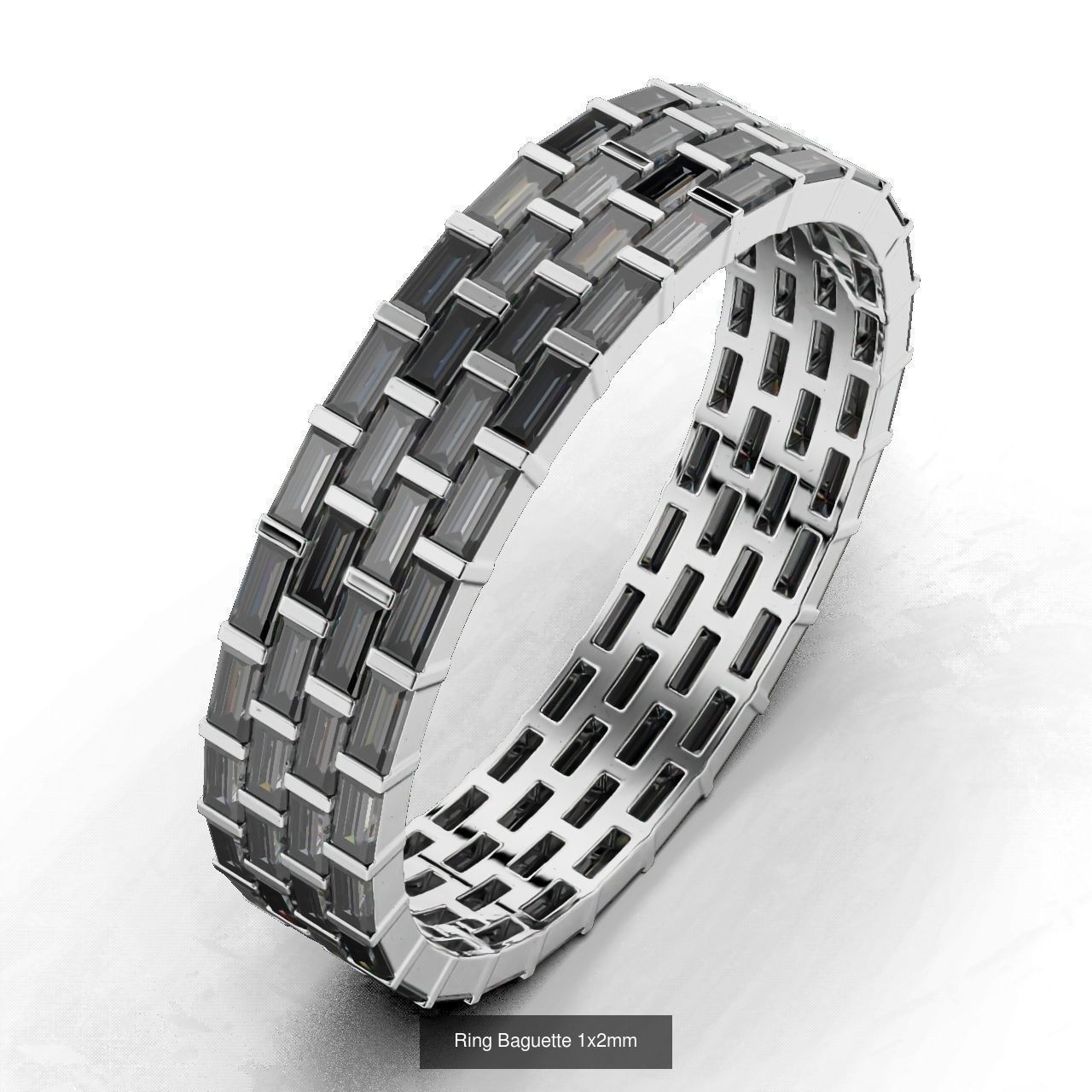 Ring Baguette 3D Model Collection_5