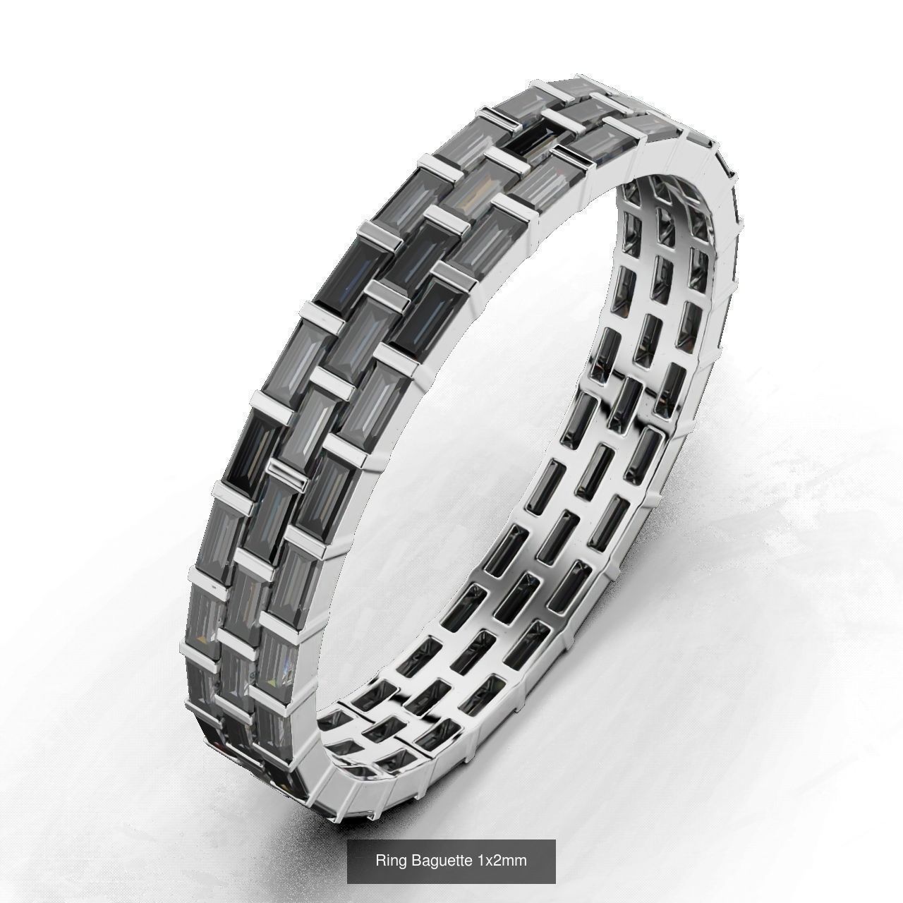 Ring Baguette 3D Model Collection_4