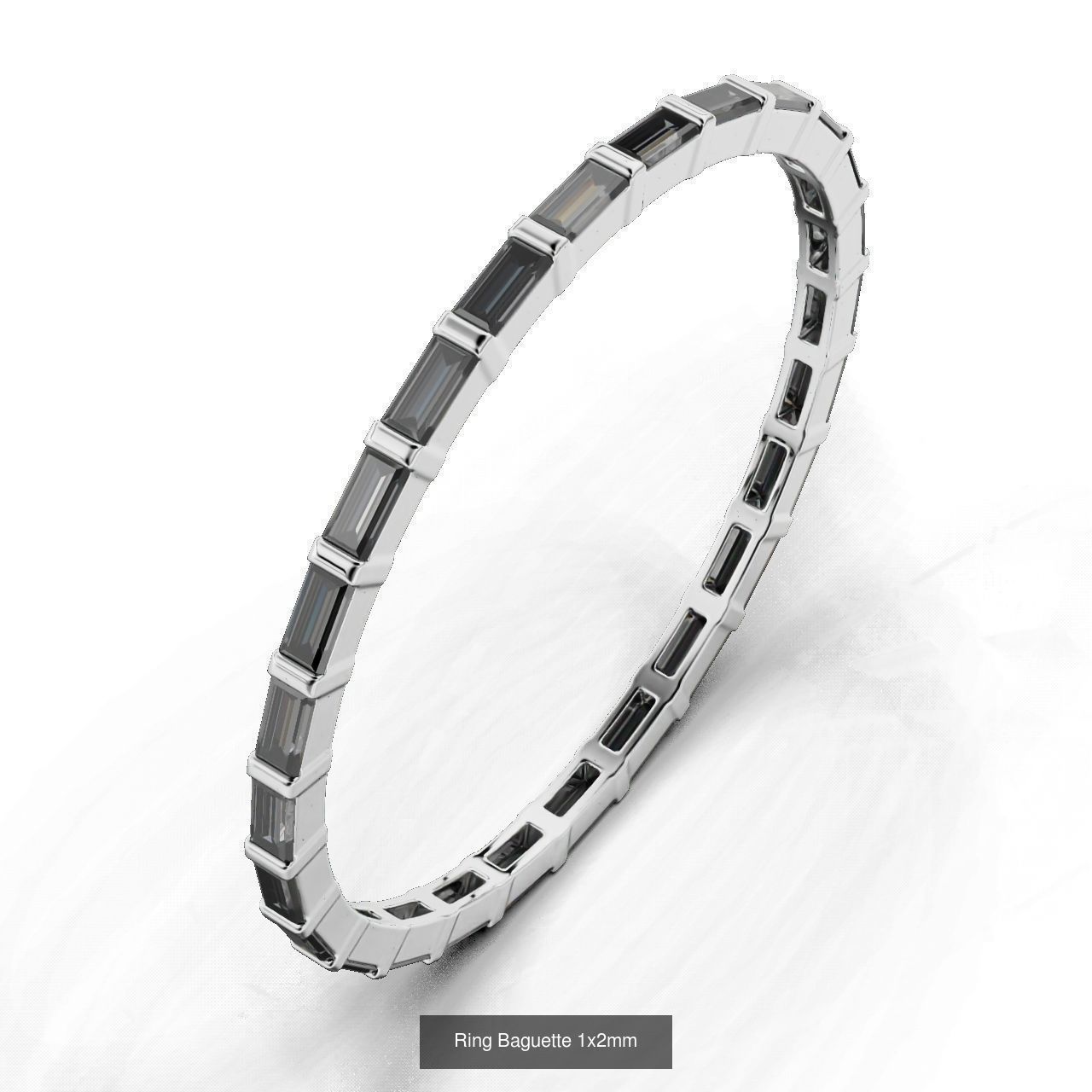 Ring Baguette 3D Model Collection_6