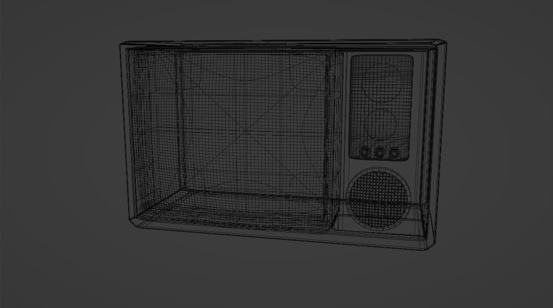 Retro Low Detailed Televison Low-poly 3D model_4