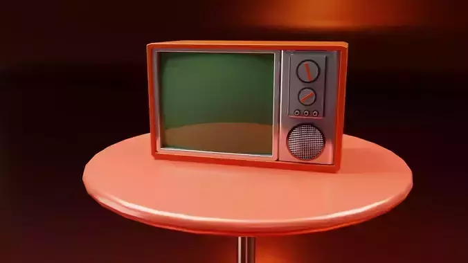 Retro Low Detailed Televison Low-poly 3D model