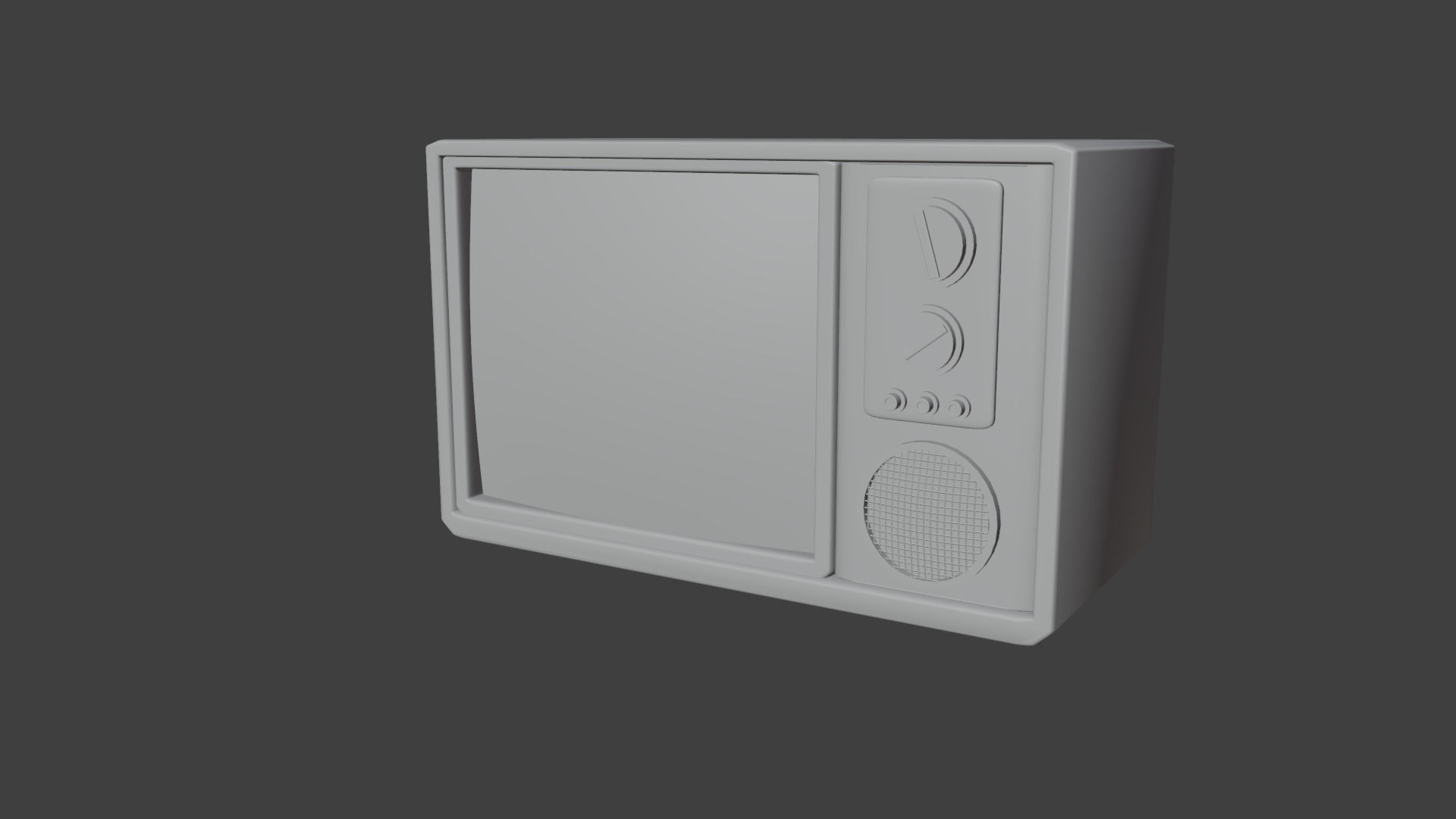Retro Low Detailed Televison Low-poly 3D model_3