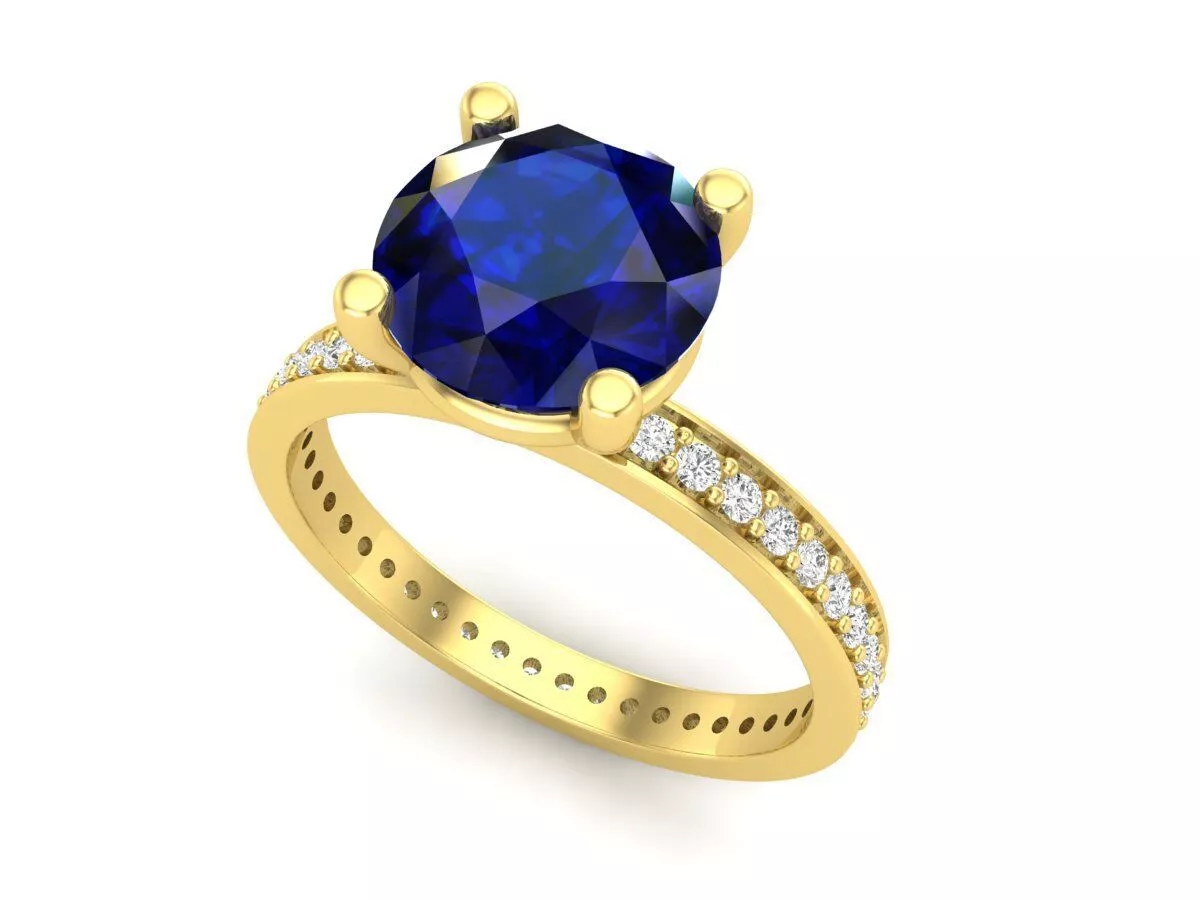 AV 389 Diamond Ladies Eternity Stackable Ring 3D print model