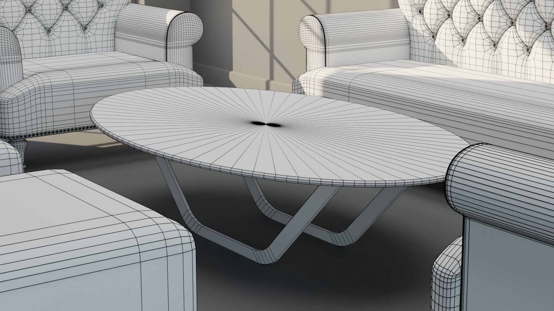 Sofa Set 09 Low-poly 3D model_19