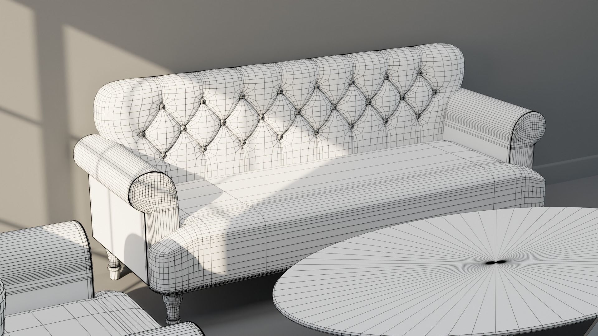 Sofa Set 09 Low-poly 3D model_5