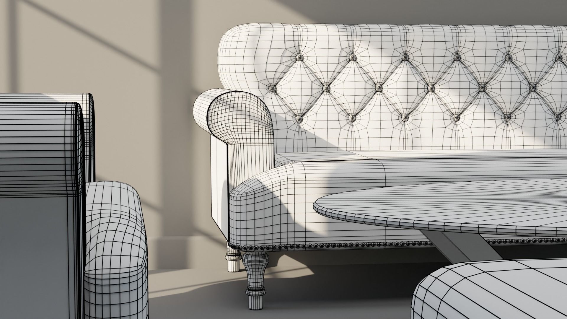 Sofa Set 09 Low-poly 3D model_13