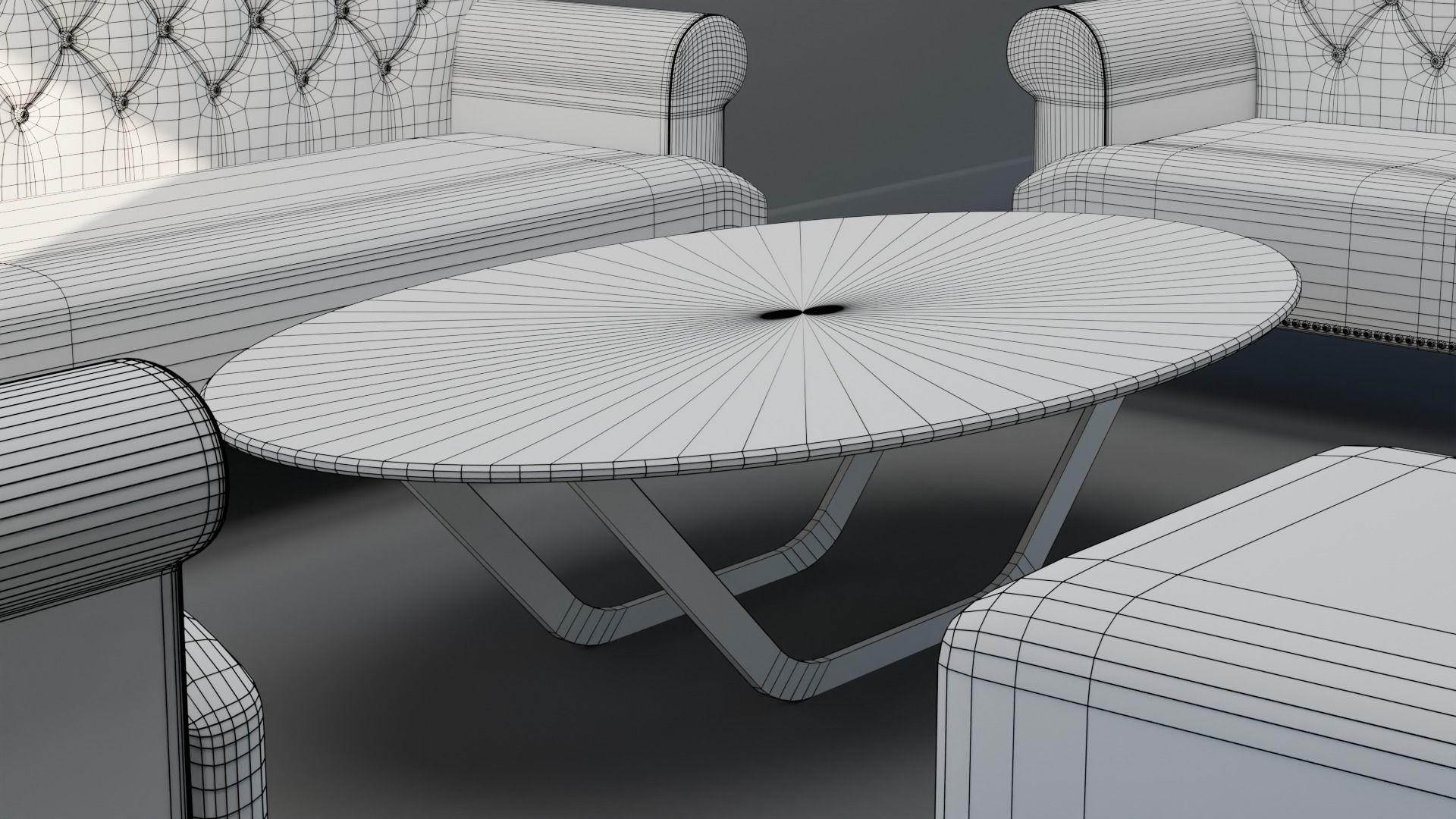 Sofa Set 09 Low-poly 3D model_11