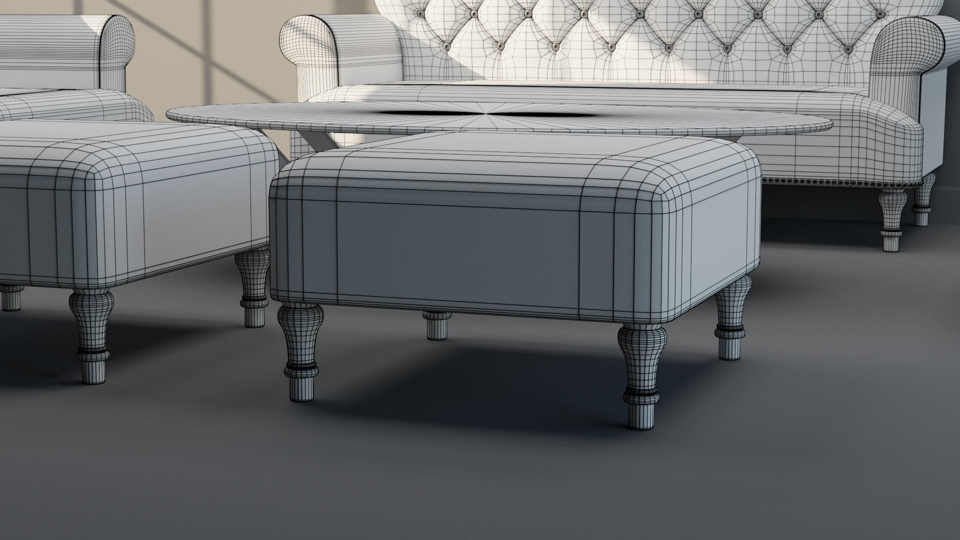 Sofa Set 09 Low-poly 3D model_17
