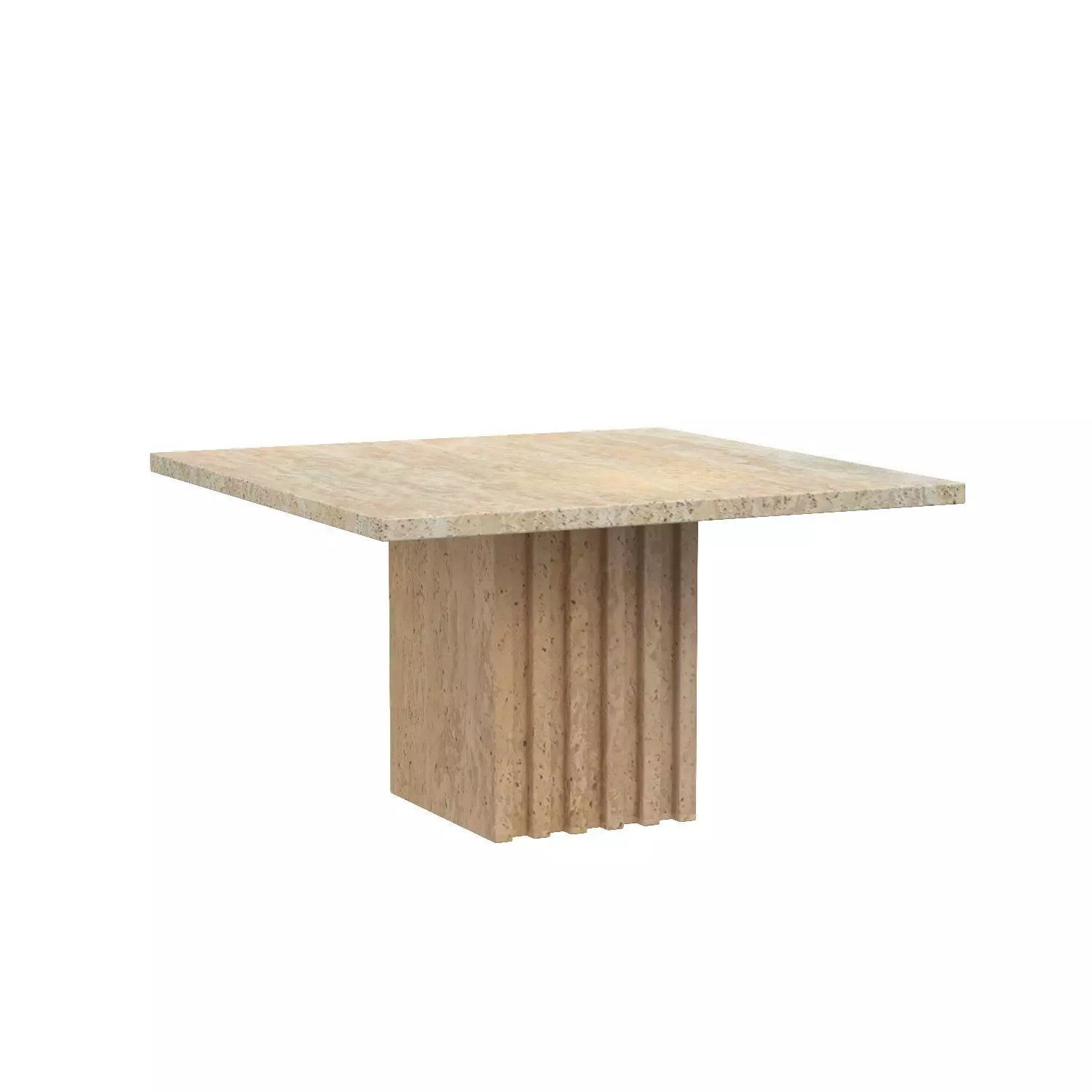 Carve Travertine Small Cocktail Table 3D model_0