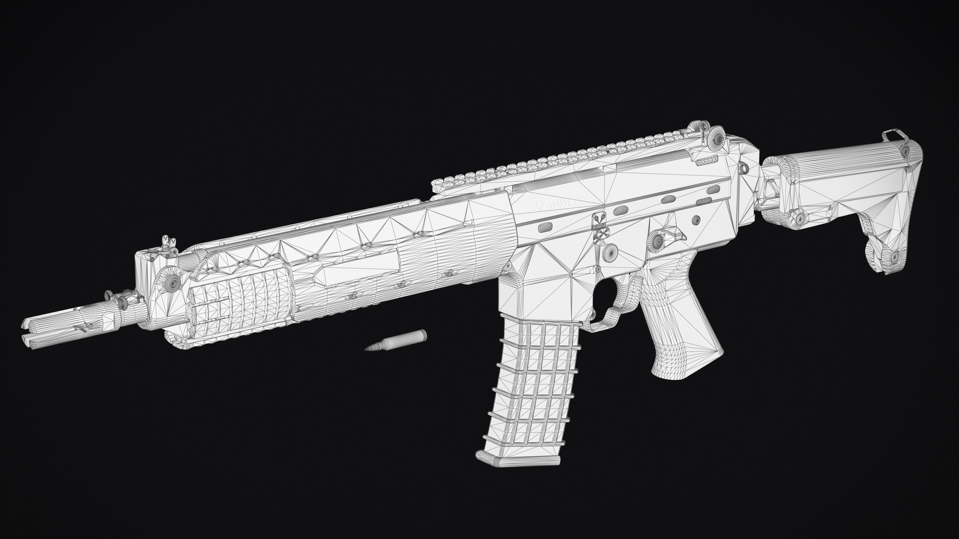 AK5C rifle Low-poly 3D model_8
