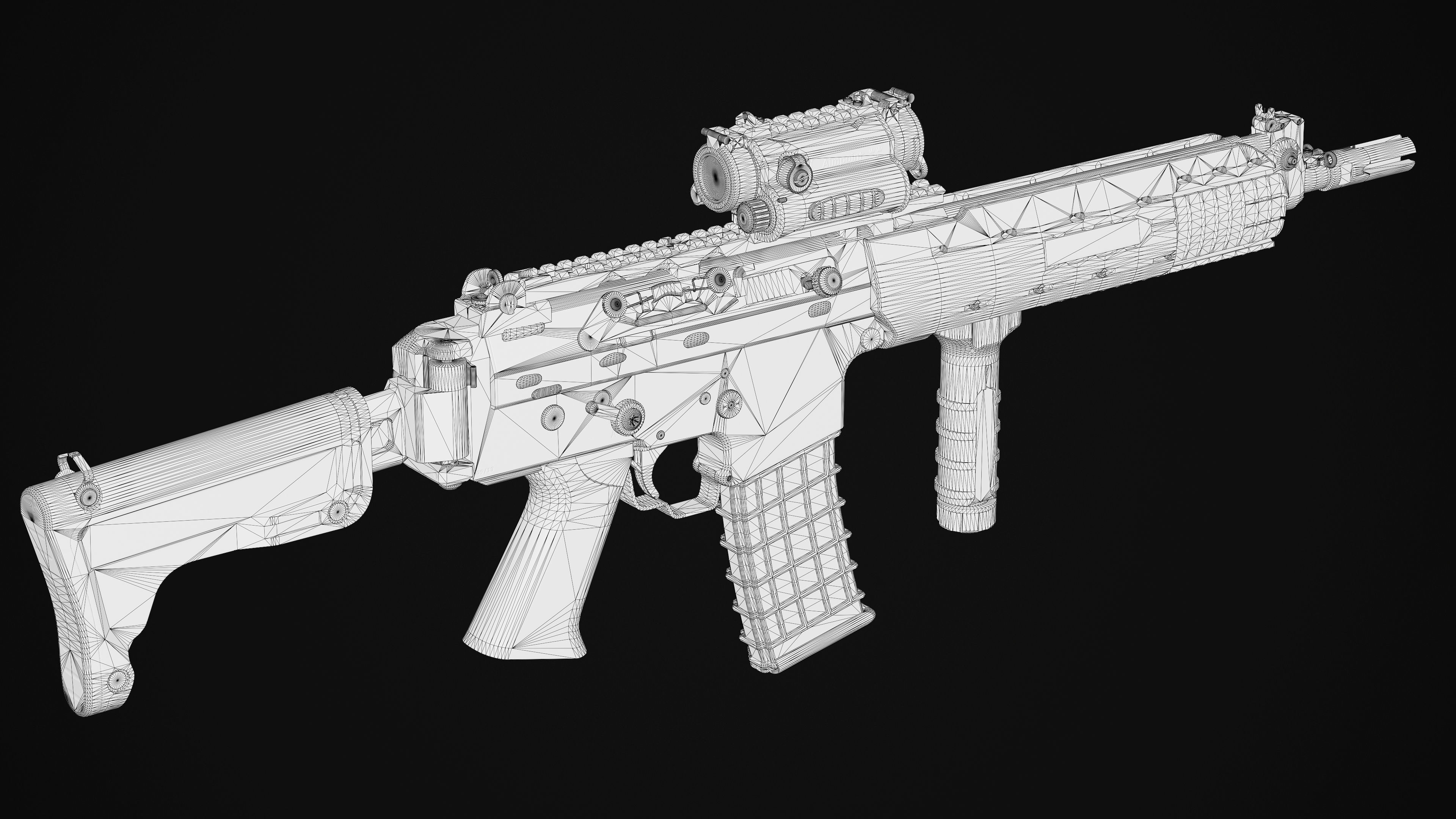 AK5C rifle Low-poly 3D model_7