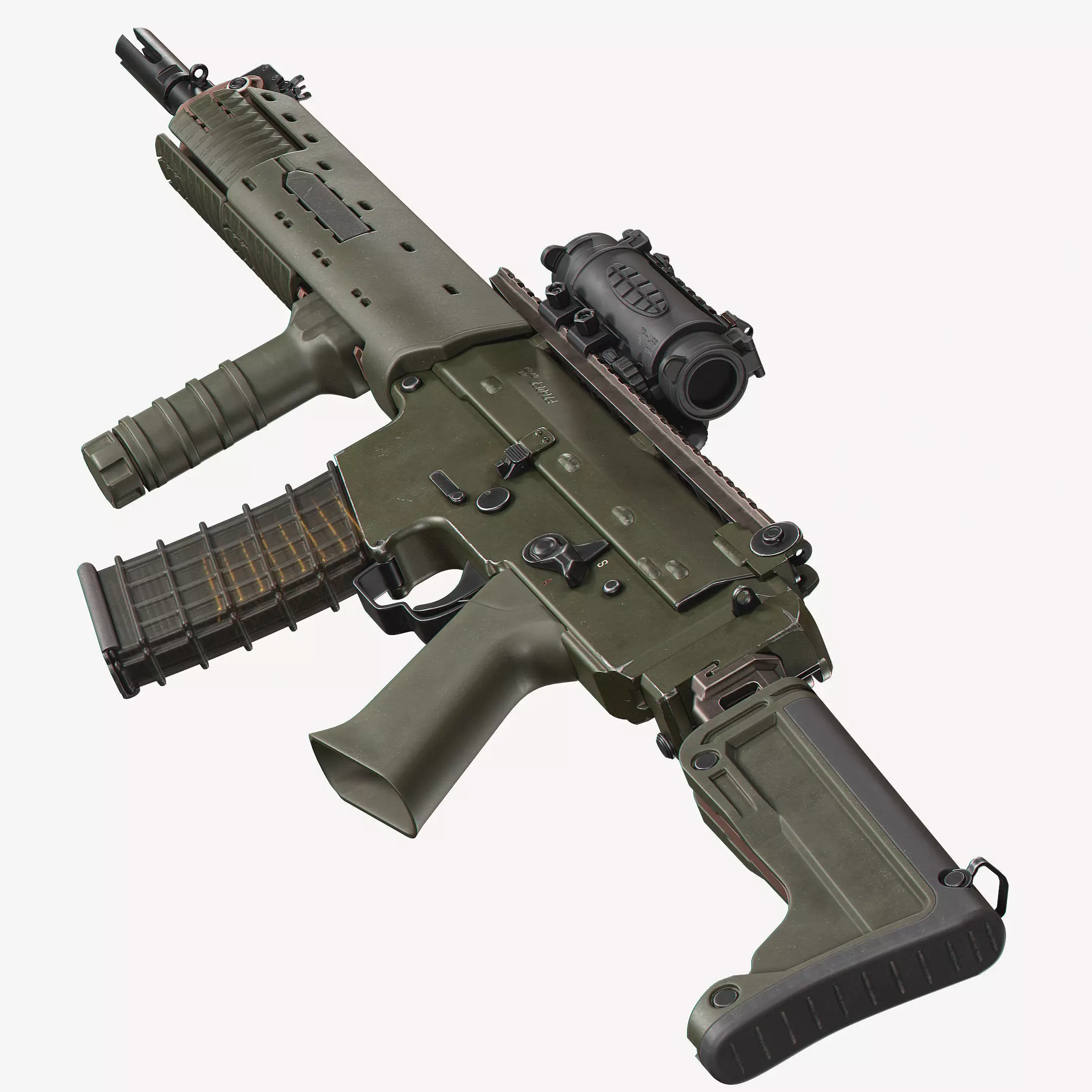 AK5C rifle Low-poly 3D model_0