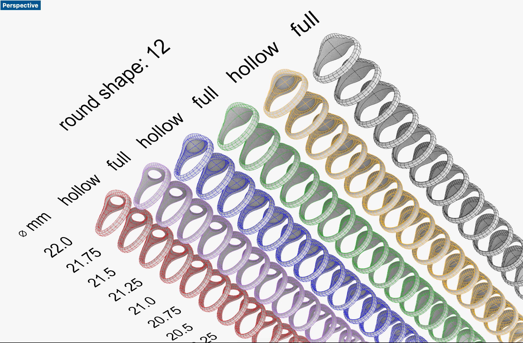 Round 12 mm Signet Rings 174 items 3D print model_3