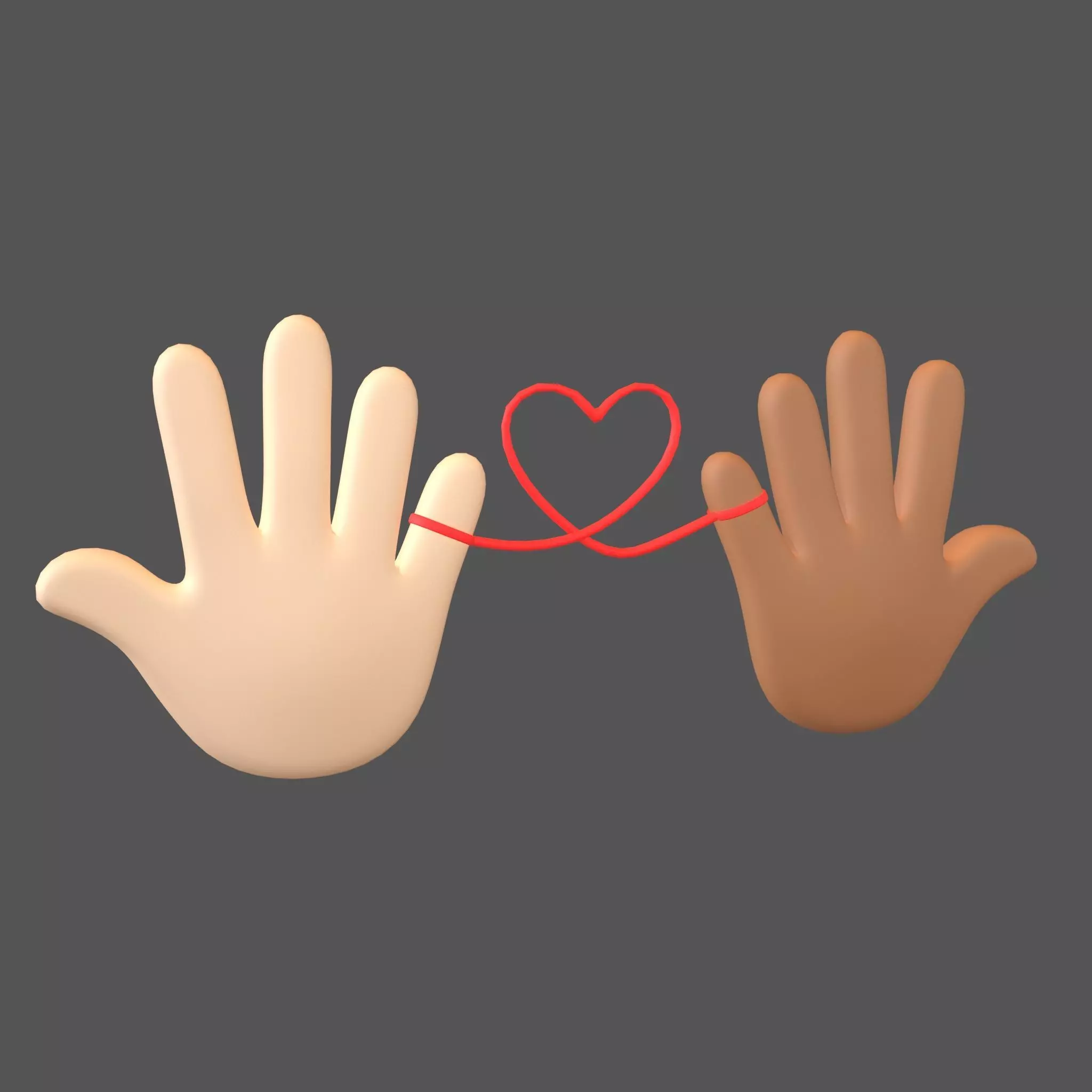 Hand with Red Line Icon v1 015 Low-poly 3D model_0