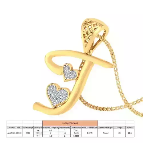 J Letter pendant