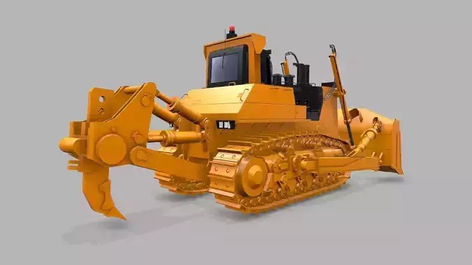 Industrial Vehicle Dozer Low-poly 3D model