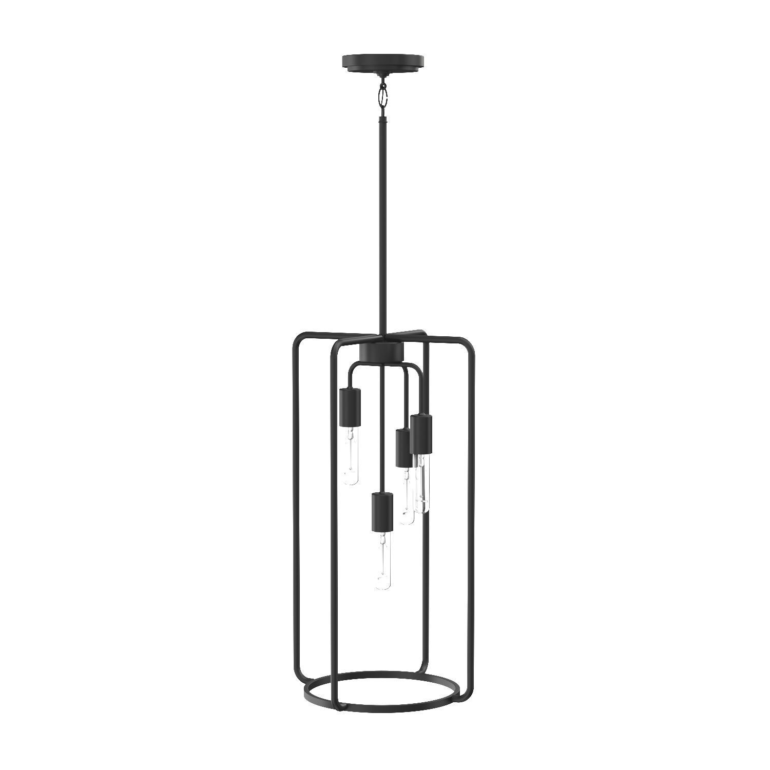 Bonn Collection Four-Light Matte Black Pendant Light 3D model_1