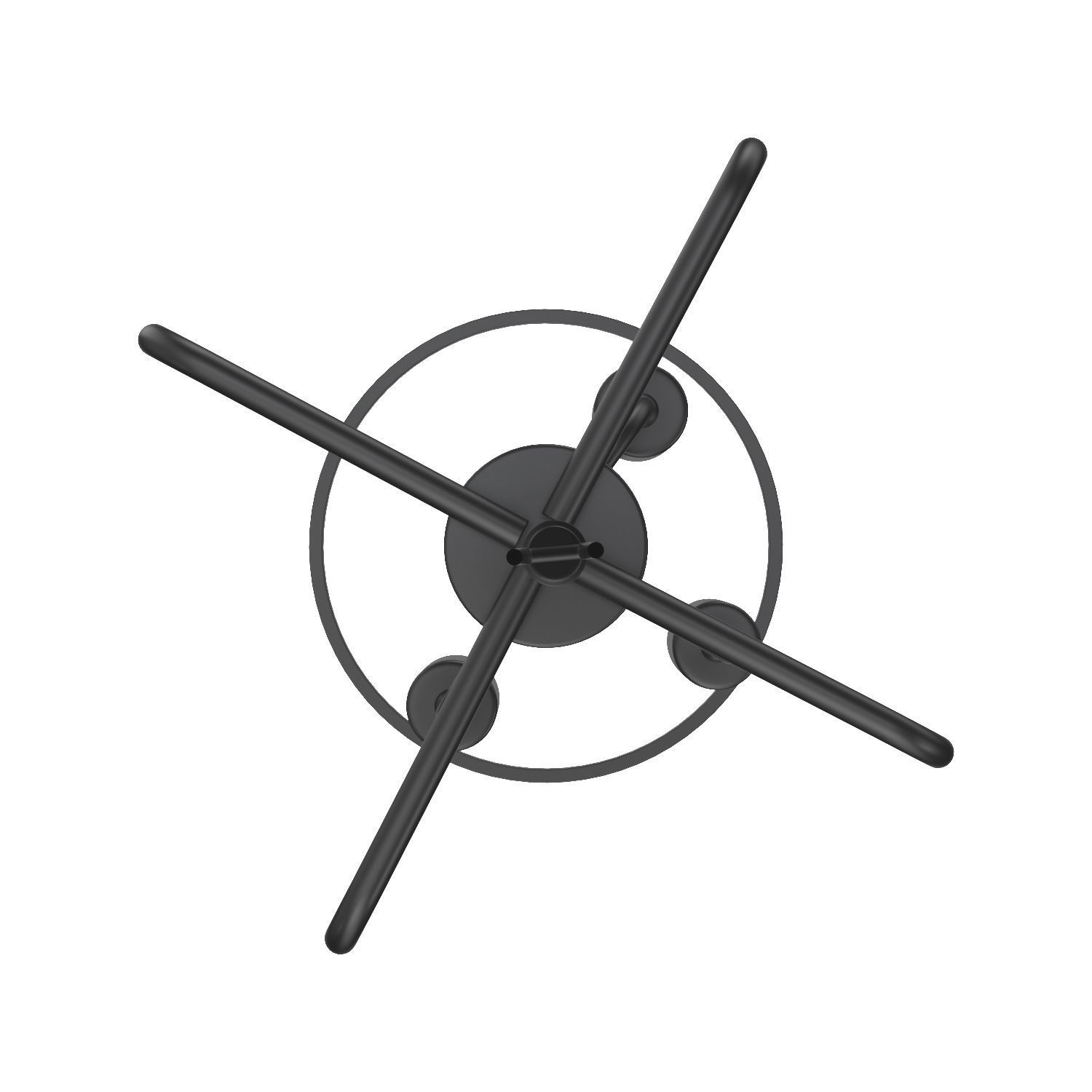 Bonn Collection Four-Light Matte Black Pendant Light 3D model_2