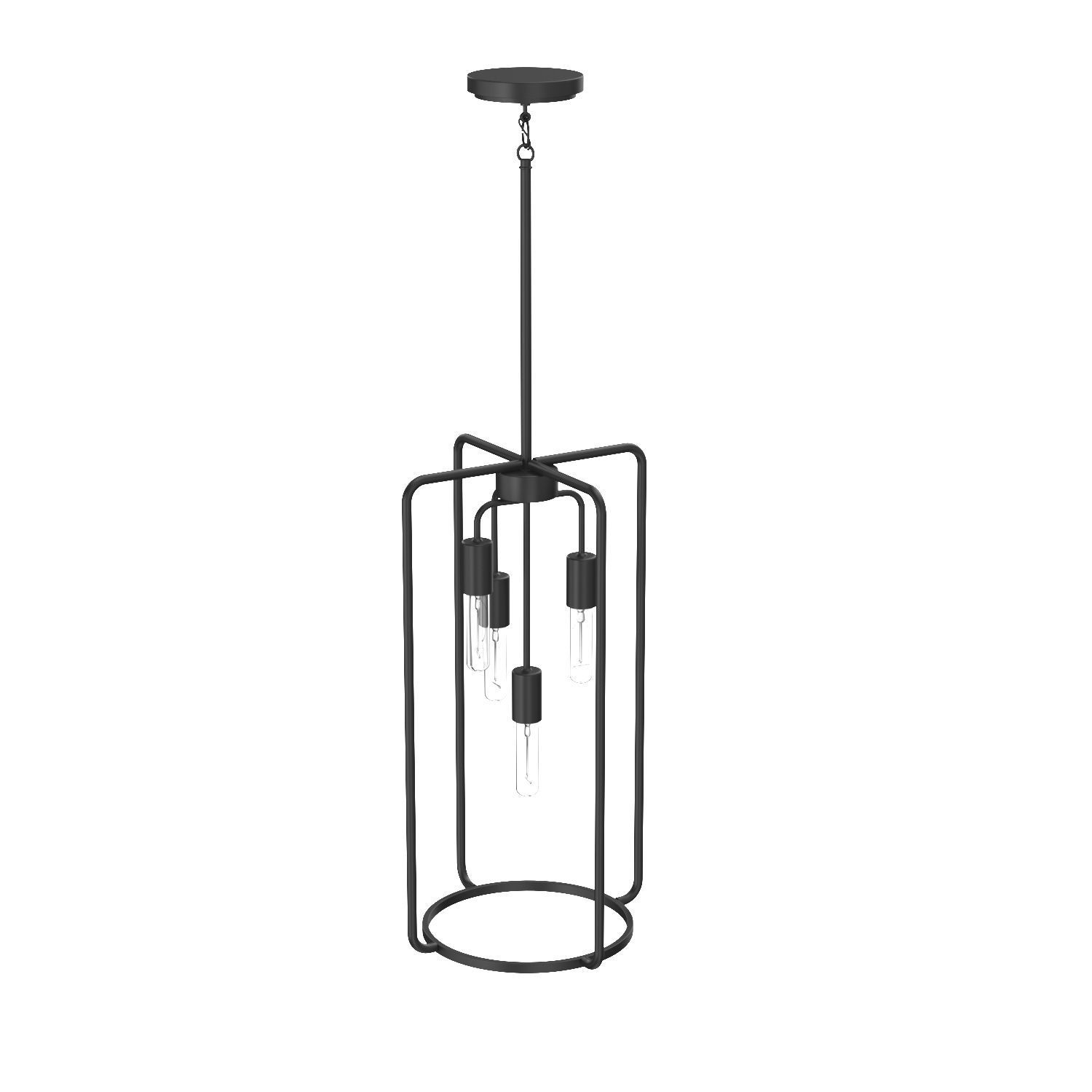 Bonn Collection Four-Light Matte Black Pendant Light 3D model_4